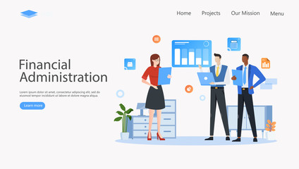 Financial Administration Vector Illustration Concept , Suitable for web landing page, ui, mobile app, editorial design, flyer, banner, and other related occasion