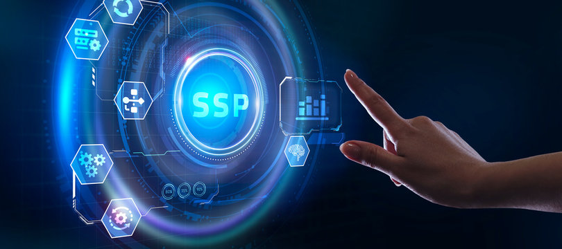 SSP - Supply Side Platform. Business, Technology, Internet and network concept.