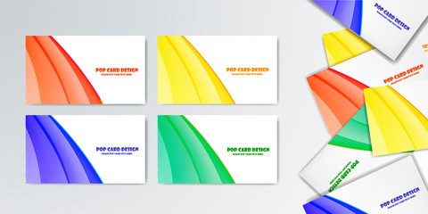 テンプレート：ポップなカラーのカードデザイン　モック　カラフル　カード