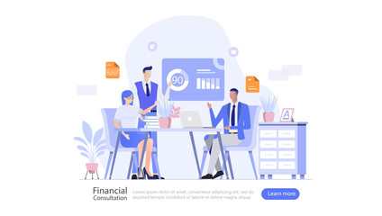 Financial Consultation Vector Illustration Concept , Suitable for web landing page, ui, mobile app, editorial design, flyer, banner, and other related occasion