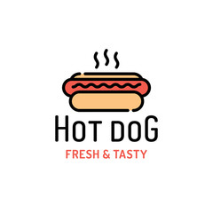 Hot Dog Logo Design Template