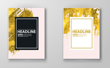 Vector Pink and Gold Design Templates set