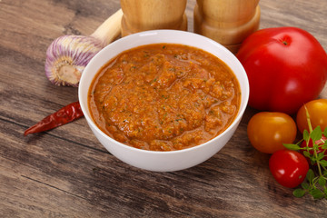 Famous Spanish gazpacho tomato soup