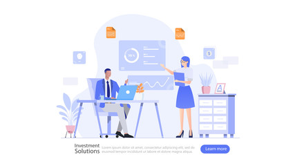 Investment Solutions Vector Illustration Concept , Suitable for web landing page, ui, mobile app, editorial design, flyer, banner, and other related occasion