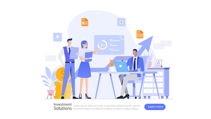 Investment Solutions Vector Illustration Concept , Suitable for web landing page, ui, mobile app, editorial design, flyer, banner, and other related occasion
