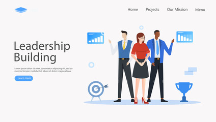 Fototapeta na wymiar Leadership Unity Vector Illustration Concept , Suitable for web landing page, ui, mobile app, editorial design, flyer, banner, and other related occasion