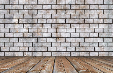 room with brick wall