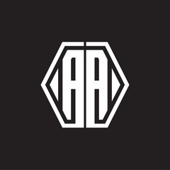 AA Logo monogram with hexagon line rounded design template