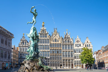 Old town square of Antwerp in Belgium