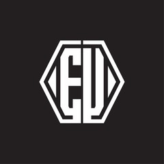 EU Logo monogram with hexagon line rounded design template