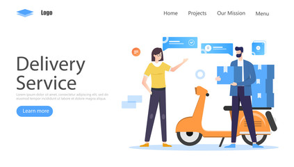Online Delivery Service Vector Illustration Concept, Suitable for web landing page, ui, mobile app, editorial design, flyer, banner, and other related occasion