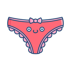 kawaii pink smiling panties cartoon