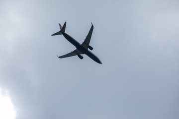 airplane in sky travel concept