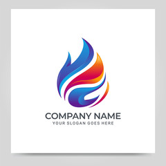 Modern fire logo design vector illustration