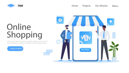 Online Shopping Vector Illustration Concept, Suitable for web landing page, ui, mobile app, editorial design, flyer, banner, and other related occasion