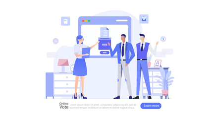 Online Voting and Election Vector Illustration Concept , Suitable for web landing page, ui, mobile app, editorial design, flyer, banner, and other related occasion