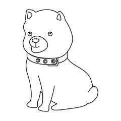 cute dog animal line style icon vector illustration design