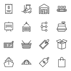 Commerce line icon set.