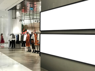 Shop Front Mock-up with Signage, Billboard for Easily Replacement With Graphic Photo Template and Copy space Placement