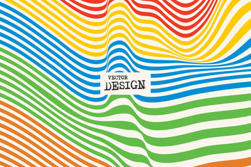 Design color waving lines illusion background.