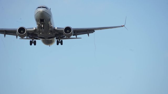 Airplane Landing Overhead View LAX