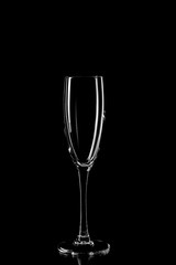  Empty glass silhouette isolated on dark background