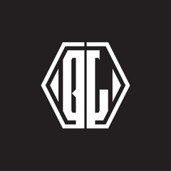 QL Logo monogram with hexagon line rounded design template