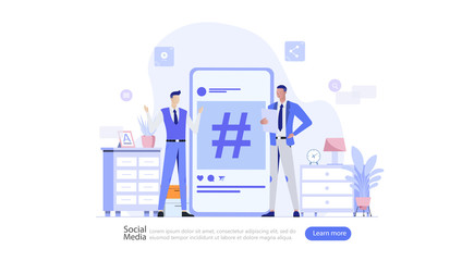 Fototapeta na wymiar Social Media Network and Influencer Vector Illustration Concept , Suitable for web landing page, ui, mobile app, editorial design, flyer, banner, and other related occasion