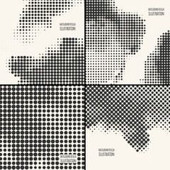 abstract grunge halftone dot texture set. vector illustration eps10