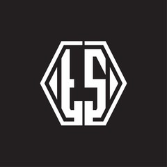 Obraz premium TS Logo monogram with hexagon line rounded design template