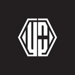 UO Logo monogram with hexagon line rounded design template