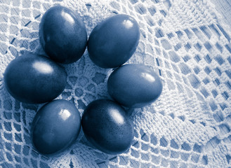 Easter eggs  in classic blue color.