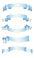 Obraz premium Realistic vector ribbons with a gold glossy stripe for your design project