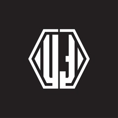 UT Logo monogram with hexagon line rounded design template