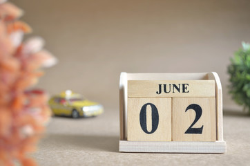 June 2, Date design in natural concept.