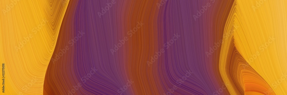 Aufkleber artistic horizontal header with old mauve, golden rod and saddle brown colors. fluid curved lines wi