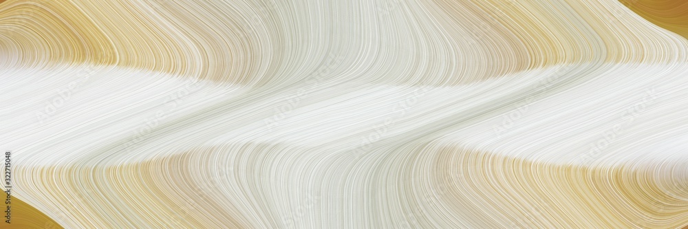 Poster flowing horizontal banner with light gray, peru and tan colors. fluid curved flowing waves and curve