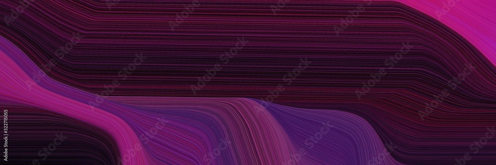 Poster dynamic horizontal header with very dark pink, medium violet red and old mauve colors. fluid curved flowing waves and curves