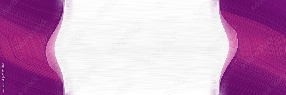 Poster colorful horizontal banner with purple, white smoke and pale violet red colors. fluid curved lines w