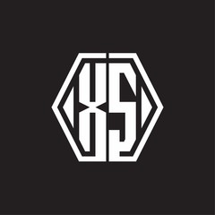 XS Logo monogram with hexagon line rounded design template