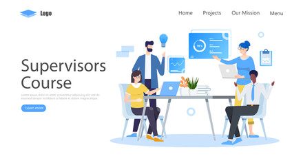 Obraz na płótnie Canvas Teamwork Workshop Meeting Vector Illustration Concept, Suitable for web landing page, ui, mobile app, editorial design, flyer, banner, and other related occasion