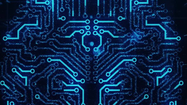 Artificial intelligence (AI) Digital brain,brain animation, data mining, deep learning modern computer technologies concepts.  