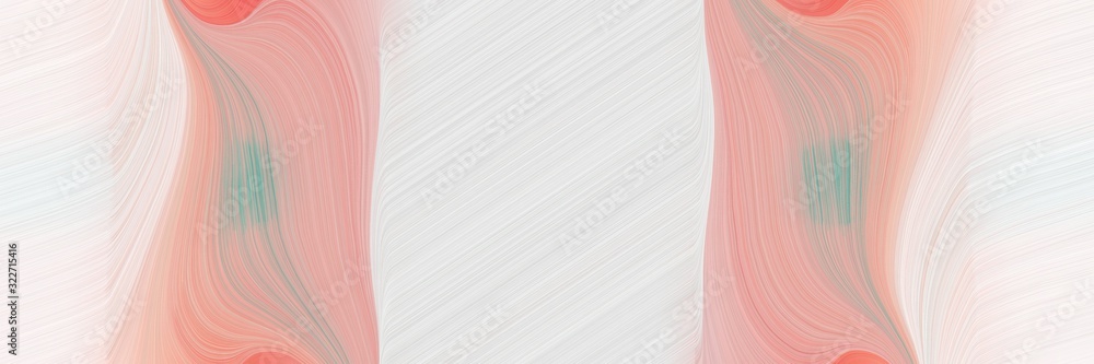Poster surreal horizontal header with light gray, linen and tan colors. fluid curved flowing waves and curv