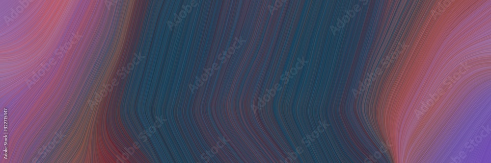 Poster colorful horizontal header with dark slate gray, antique fuchsia and old lavender colors. fluid curv