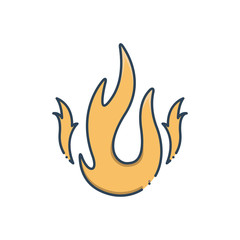Color illustrationicon for fire  flame  