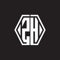 Obraz premium ZH Logo monogram with hexagon line rounded design template