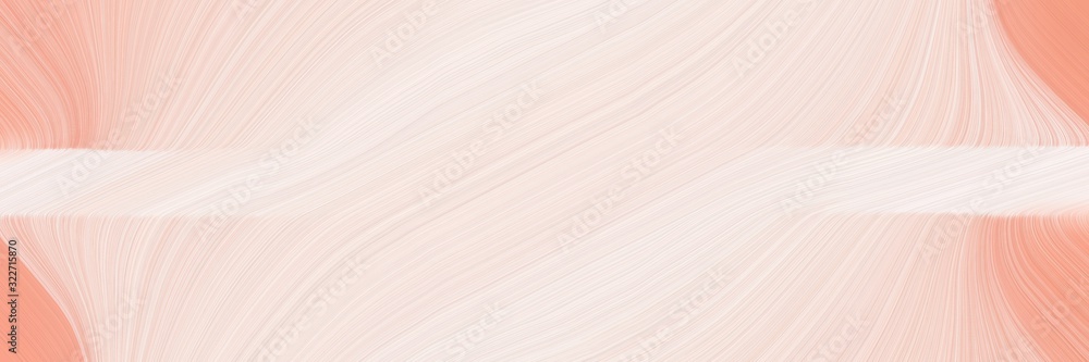 Poster surreal horizontal header with antique white, misty rose and light salmon colors. fluid curved lines with dynamic flowing waves and curves