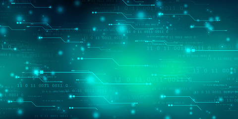 2d illustration Abstract futuristic electronic circuit technology background