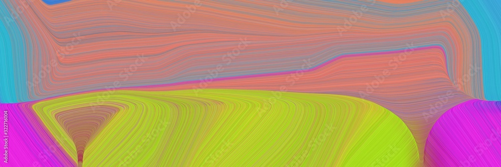 Aufkleber modern designed horizontal header with rosy brown, yellow green and medium turquoise colors. fluid curved lines with dynamic flowing waves and curves