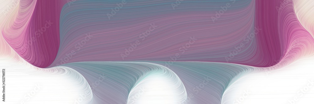 Poster flowing horizontal header with gray gray, lavender and pastel violet colors. fluid curved lines with dynamic flowing waves and curves